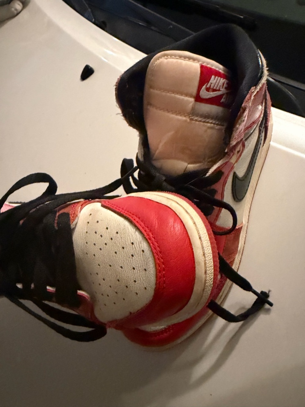 Nike Kids White, Red & Black High-Top Sneakers